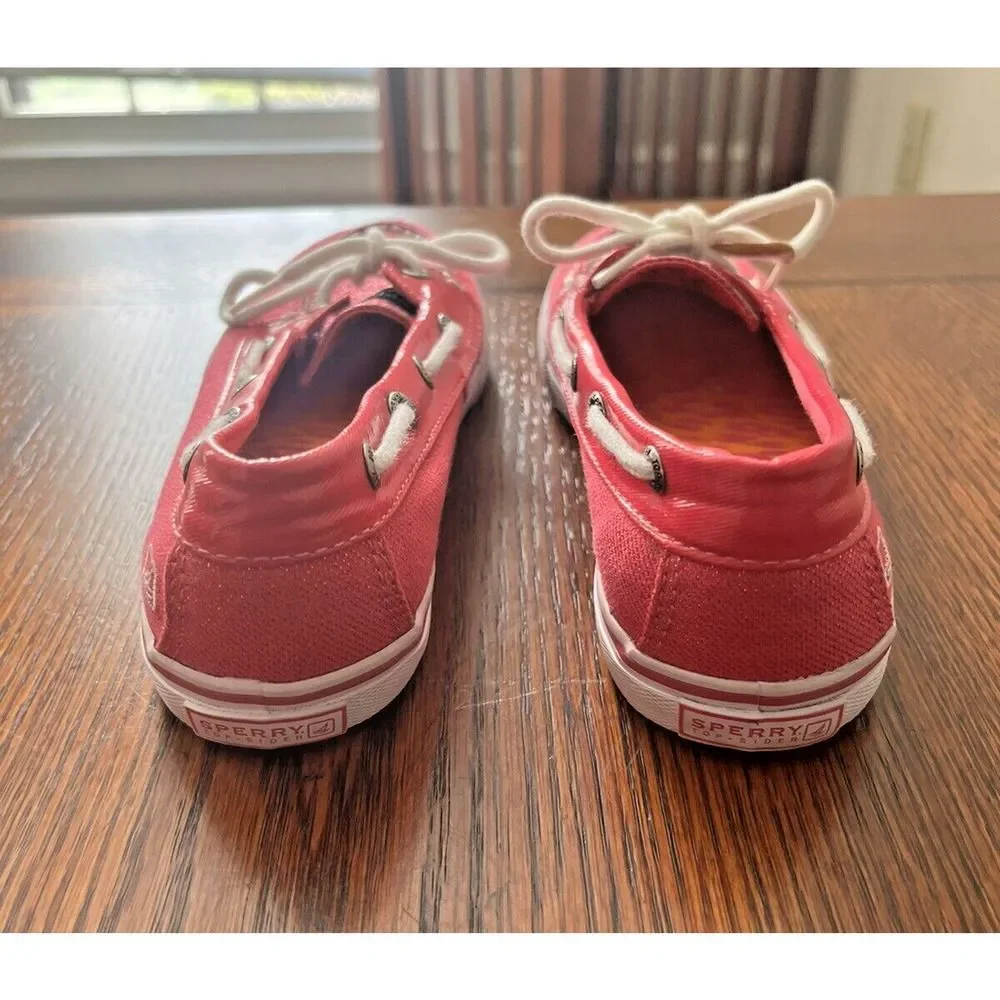 Sperry Top-Sider Biscayne Girls Size 2M Hot Pink Glitter Slip-On Boat Shoes